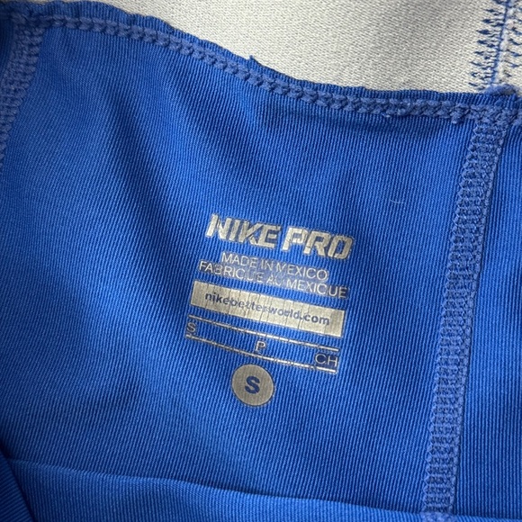 Nike Pro Training Shorts Sz S Blue Workout Spandex (Flawed Logo) - Picture 4 of 6